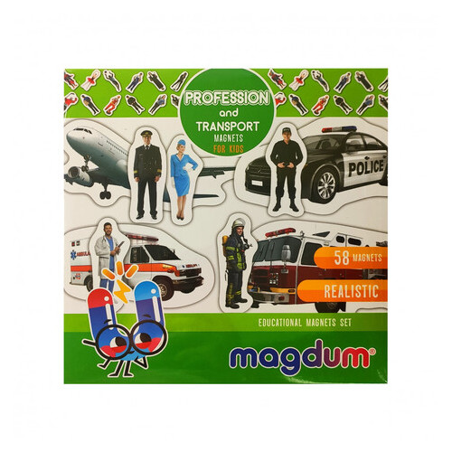 Дитячий набір магнітів Magdum Професії та транспорт (ML4031-31 EN) фото №1