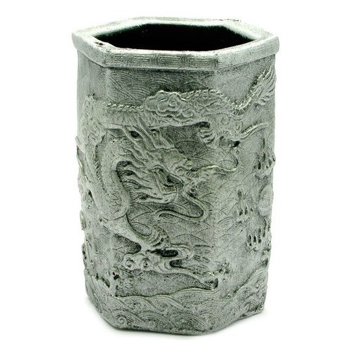 Подставка для ручек Даршан Драконы серебро 11х7х8 см (27107) фото №1