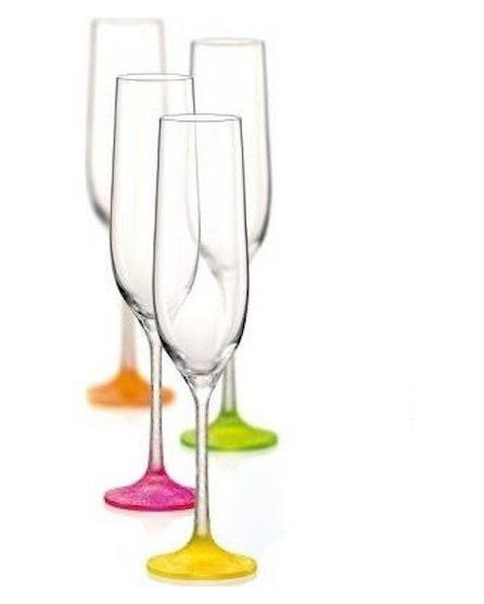 Набір келихів для шампанського 190 мл 4 шт Neon frozen Bohemia 40729/190S/D4896 фото №1
