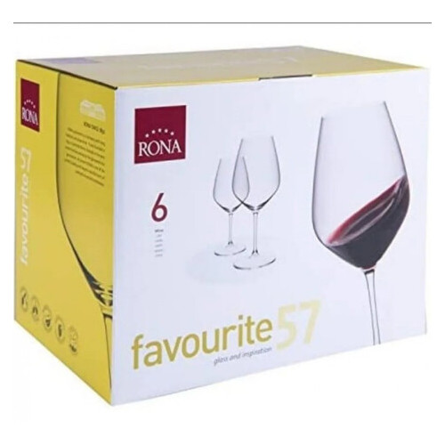 Набір келихів для вина Rona Favourite 7361-0-570 570 мл 6 шт фото №3