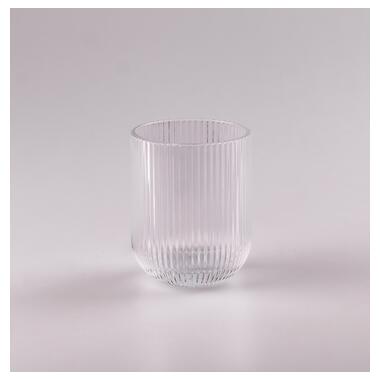 Склянка для напоїв фігурна прозора ребриста з товстого скла набір 6 шт (HP7112) фото №1