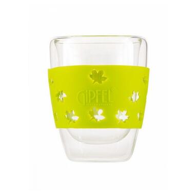 Склянка GIPFEL LUMINOSSI з подвійними стінками 250 мл з силіконовим утримувачем, зелена 7155 фото №1