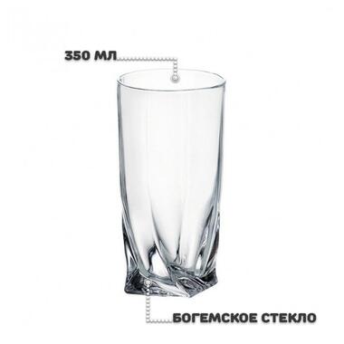 Склянки для соку Crystalite 6 шт Quadro 350 мл 6604 BOHEMIA фото №2