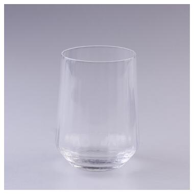 Склянка для напоїв висока фігурна прозора ребриста з скла набір 6 шт (HP98) фото №1