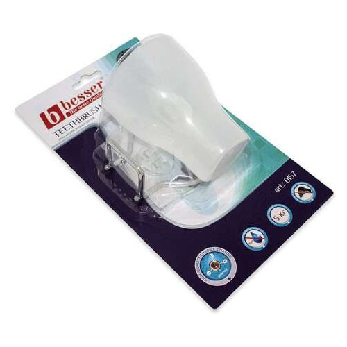 Склянка для зубних щіток на підставці із хромованої сталі Smart Sticker 8,5x11x20см Besser KM-0157 фото №1