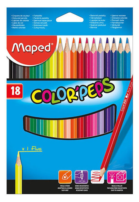 Олівці кольорові Maped Color Peps Classic 18 кольорів (MP.183218) фото №1