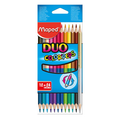 Олівці кольорові Maped Color Peps Duo 12 штук 24 кольори (MP.829600) фото №1