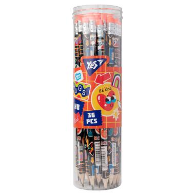 Олівець чорнографітний YES Sticky Mood трикутний з гумкою (280631) фото №2