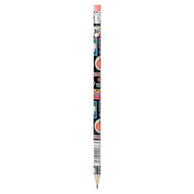 Олівець чорнографітний YES Sticky Mood трикутний з гумкою (280631) фото №1