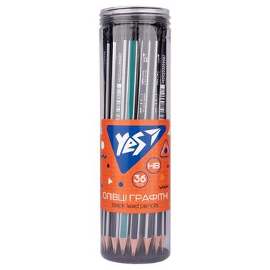 Олівець чорнографітний YES Stripes трикутний з гумкою (280593) фото №2