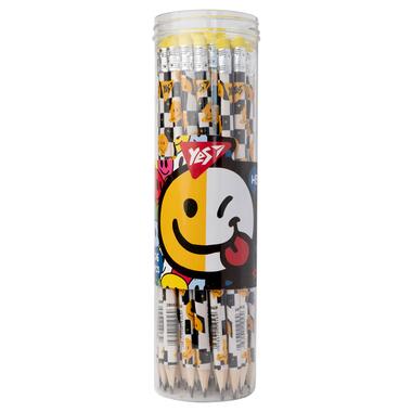 Олівець чорнографітний YES Melt Smile трикутний з гумкою (280629) фото №2