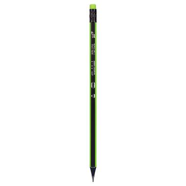 Олівець чорнографітний YES Neon Stripes трикутний з гумкою (280594) фото №1
