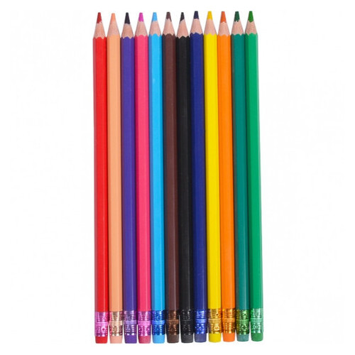 Олівець 12 кольорів еластичний з гумкою (З CR-777L) фото №2