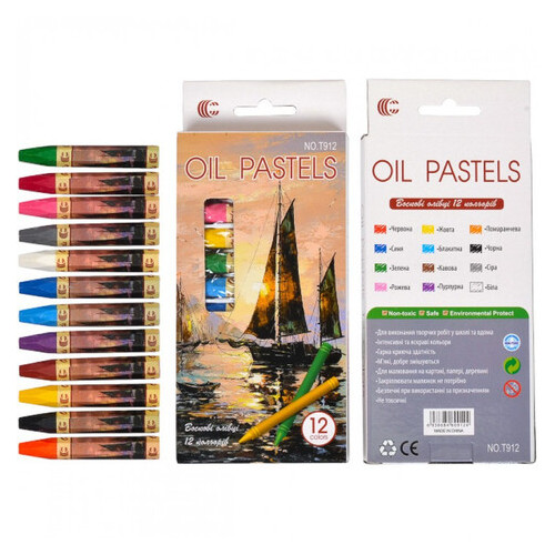 Набор восковых карандашей 12 цветов OIL PASTELS С (T912) фото №1