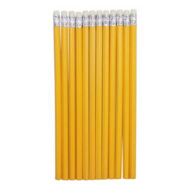 Олівець графітний H-Tone НВ з гумкою жовтий уп. 12 шт (PENCIL-HT-JJ30105B) фото №3