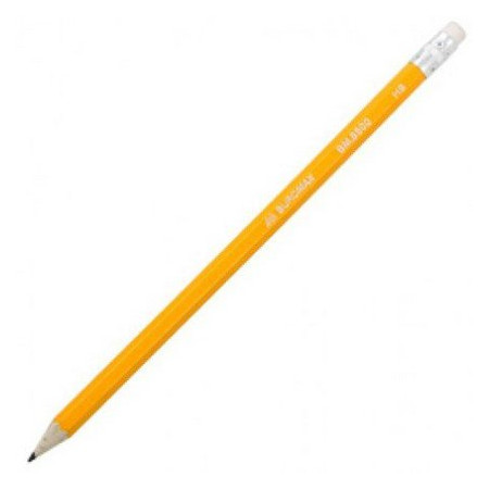 Олівець з гумкою Buromax жовтий, туба 100 шт. (BM.8500) фото №1