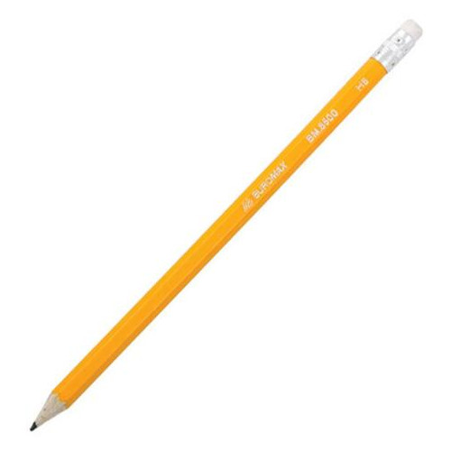 Олівець з гумкою Buromax жовтий, туба 100 шт. (BM.8500) фото №2