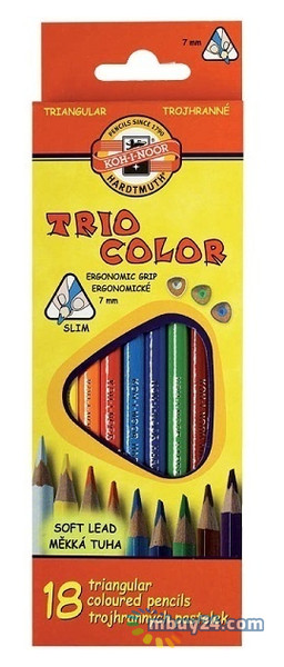 Олівці кольорові Koh-i-Noor Triocolor 18шт (3133) фото №1