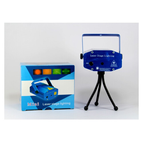 Лазерный проектор Диско Laser HJ09 2in1 Laser Stage + тринога Синий фото №4