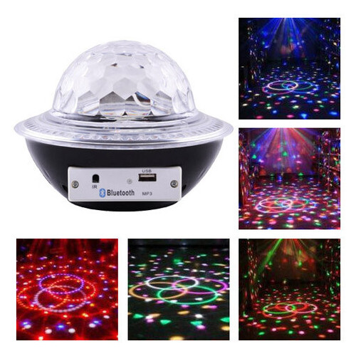Лазер диско CY-6740 UFO Bluetooth crystal magic ball 220V пульт Д/У (7421) фото №1