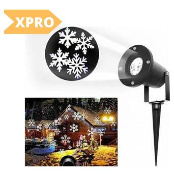 Лазерний проектор XPRO Star Shower White Snowflake WP1 лазерне підсвічування для дому (GR-61_260) фото №2