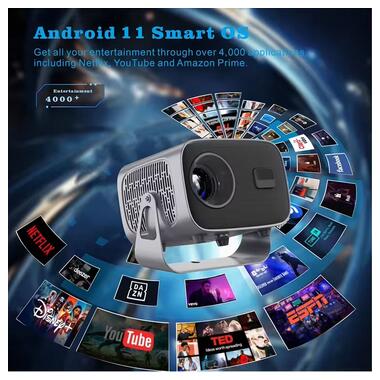 Проектор 4к Android A10 Black Epik фото №59