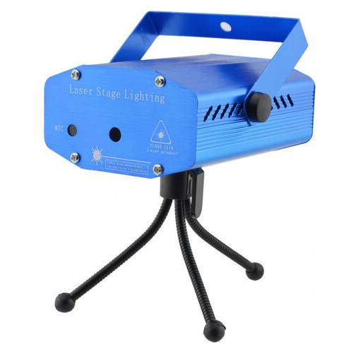 Лазерный проектор Ukc HJ06 стробоскоп диско лазер 6 в 1 + тринога Синий 4054 фото №1