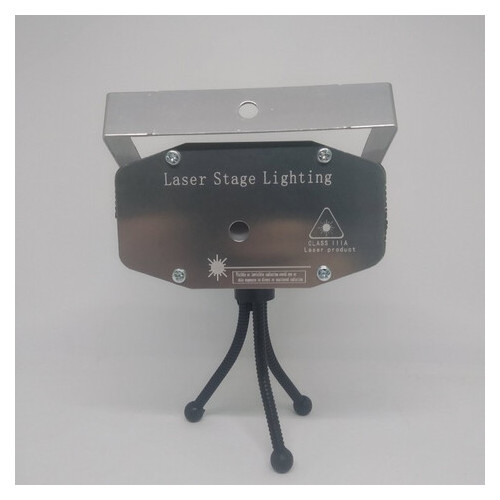 Лазерный проектор Ukc HJ08 стробоскоп диско лазер 4 в 1 + тринога Серый 4053 фото №2