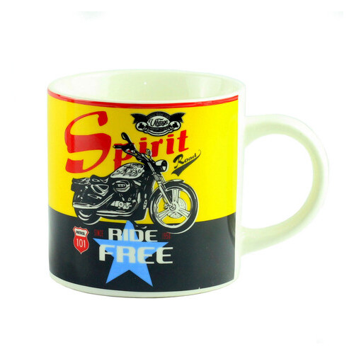 Чашка Motorbike Desing Assorted, жовта 9 см фото №1