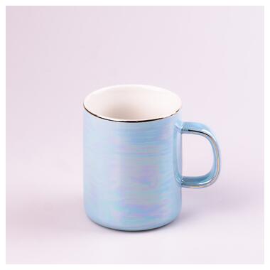 Чашка керамічна 420 мл у дзеркальній глазурі Блакитний (HPCYM0763BL) фото №1