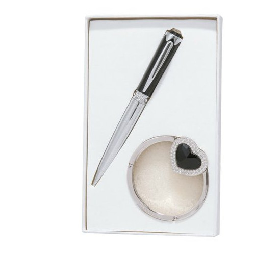 Подарунковий набір Langres Crystal ручка кулькова з гачком для сумки, чорний LS.122028-01 фото №1