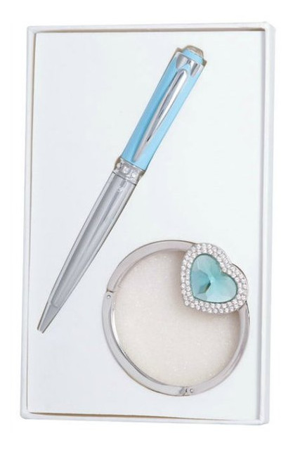 Подарунковий набір Langres Crystal ручка кулькова з гачком для сумки, синій LS.122028-02 фото №1
