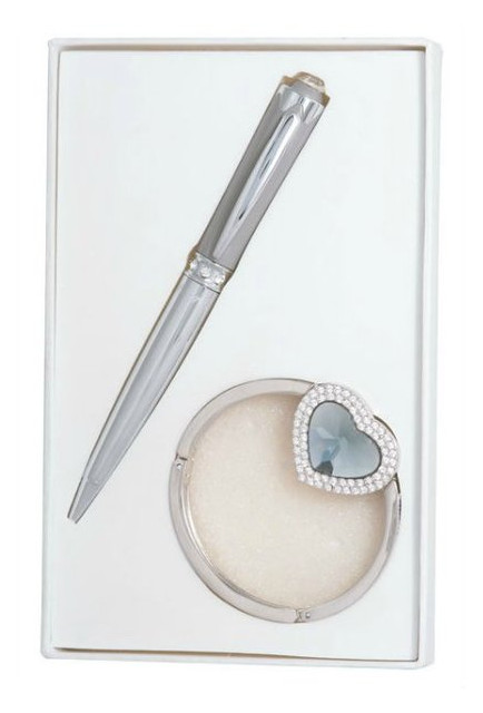 Подарунковий набір Langres Crystal ручка кулькова з гачком для сумки, сірий LS.122028-09 фото №1