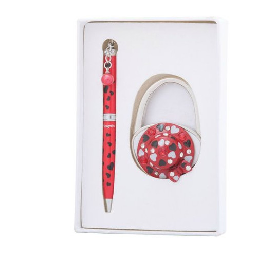 Подарунковий набір Langres Elegance ручка кулькова з гачком для сумки, червоний LS.122029-05 фото №1