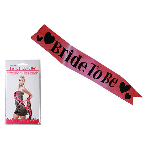 Стрічка для дівчини Bride to be/рожевий/чорний фото №1