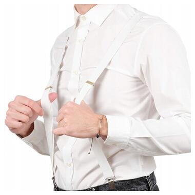 Підтяжки чоловічі для штанів білі Martom 100 на 2,5 см фото №10