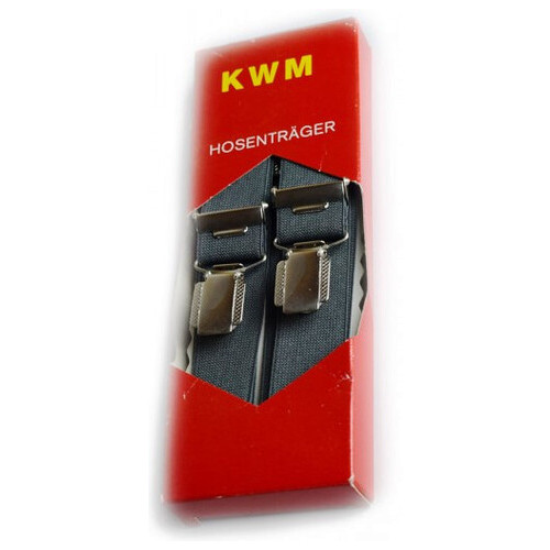 Підтяжки чоловічі KWM, Німеччина 110 на 2,5 см сірі 220451 фото №3