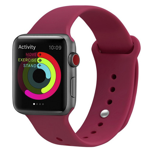 Ремешок UWatch Silicone Strap for Apple Watch 38/40 mm Rose Red #I/S фото №1
