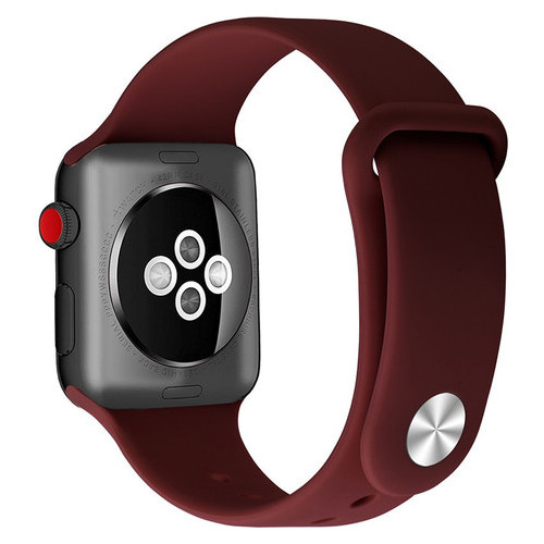 Ремешок UWatch Silicone Strap for Apple Watch 42/44 mm Wine Red #I/S фото №2