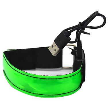 Світлодіодний LED браслет на руку для бігу спорту Green фото №1