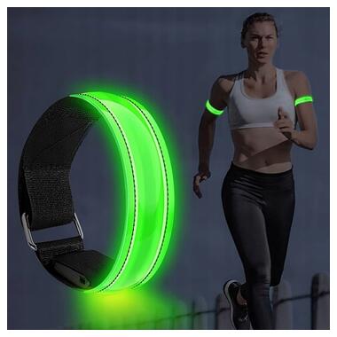 Світлодіодний LED браслет на руку для бігу спорту Green фото №4