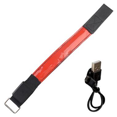 Світлодіодний LED браслет на руку для бігу спорту Red фото №2