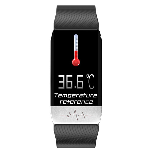 Фітнес-браслет Lemfo T1 із виміром температури тіла (Чорний) фото №4