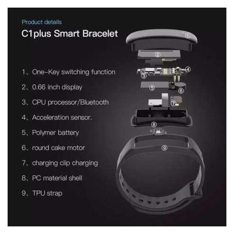 Фітнес-браслет Goral Smart Bracelet C1 Plus Black фото №2