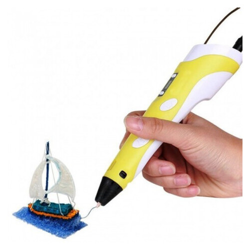 3D ручка для малювання з екраном Pen3 MyRiwell з LCD дисплеєм трафарет, Жовтий фото №1