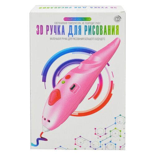 3D ручка WM-9902 + трафареты и пластик Pink (14599) фото №4