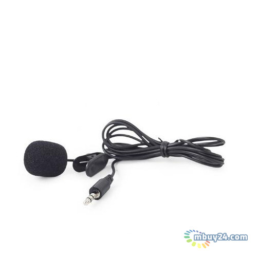 Мікрофон Gembird з кліпсою 3.5 мм аудіо роз'єм чорний колір MIC-C-01 фото №2