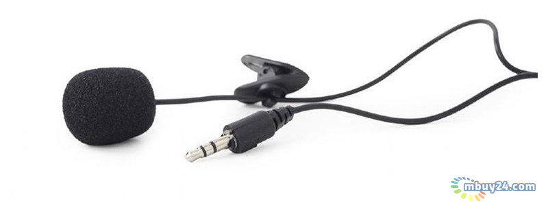 Мікрофон Gembird з кліпсою 3.5 мм аудіо роз'єм чорний колір MIC-C-01 фото №1
