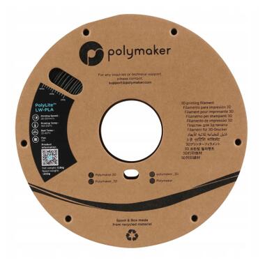 Пластик для 3D-принтера Polymaker PLA PolyLite LW 1.75 мм 0.8 кг Black (PA08001) фото №2