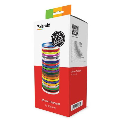 Набір нитки 1.75мм PLA для ручки 3D Polaroid (22 кольори) (PL-2503-00) фото №1